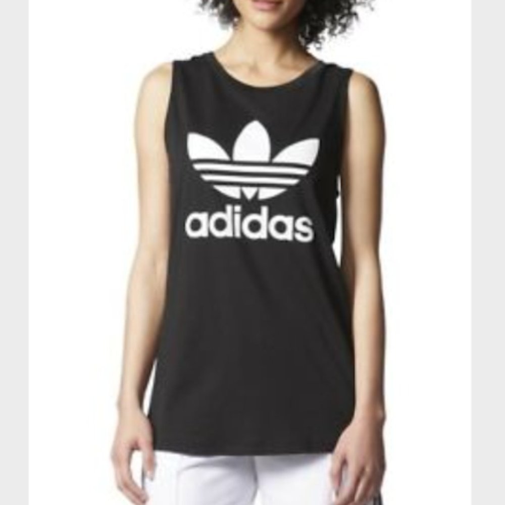 Adidas Black and White Muscle Tank (size S)